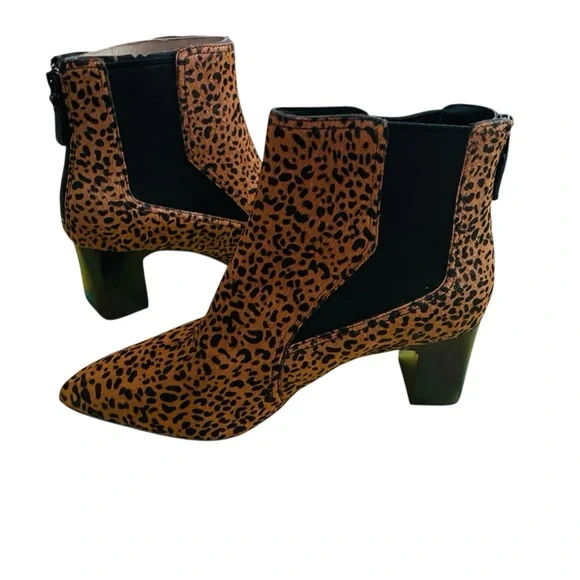 Cole Haan Etta Leopard Print Calf Hair Ankle Booties 7 - Picture 4 of 11